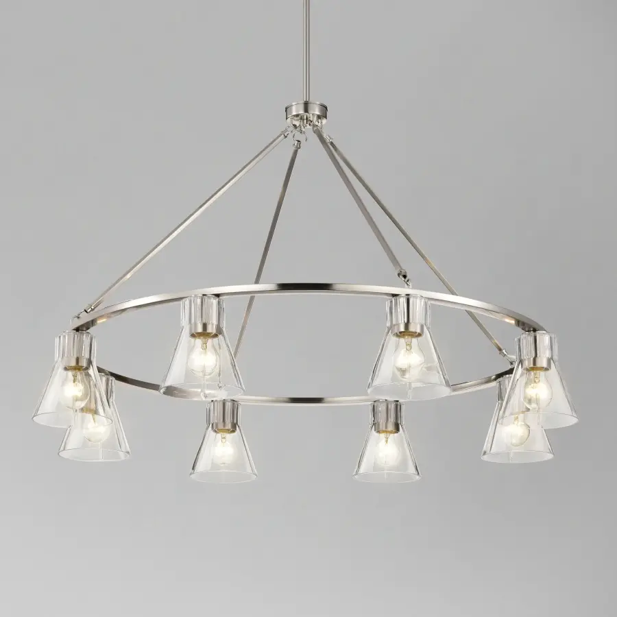 Gianna 8-Light Chandelier in Brushed Nickel with Clear Glass - Image 17