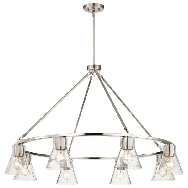 Gianna 8-Light Chandelier in Brushed Nickel with Clear Glass - Image 3