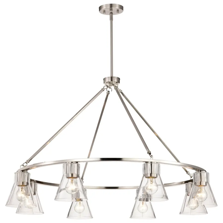 Gianna 8-Light Chandelier in Brushed Nickel with Clear Glass - Image 3
