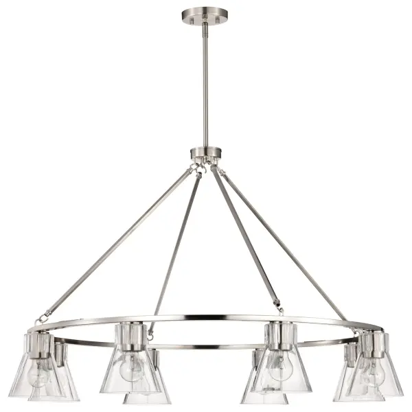 Gianna 8-Light Chandelier in Brushed Nickel with Clear Glass - Image 4