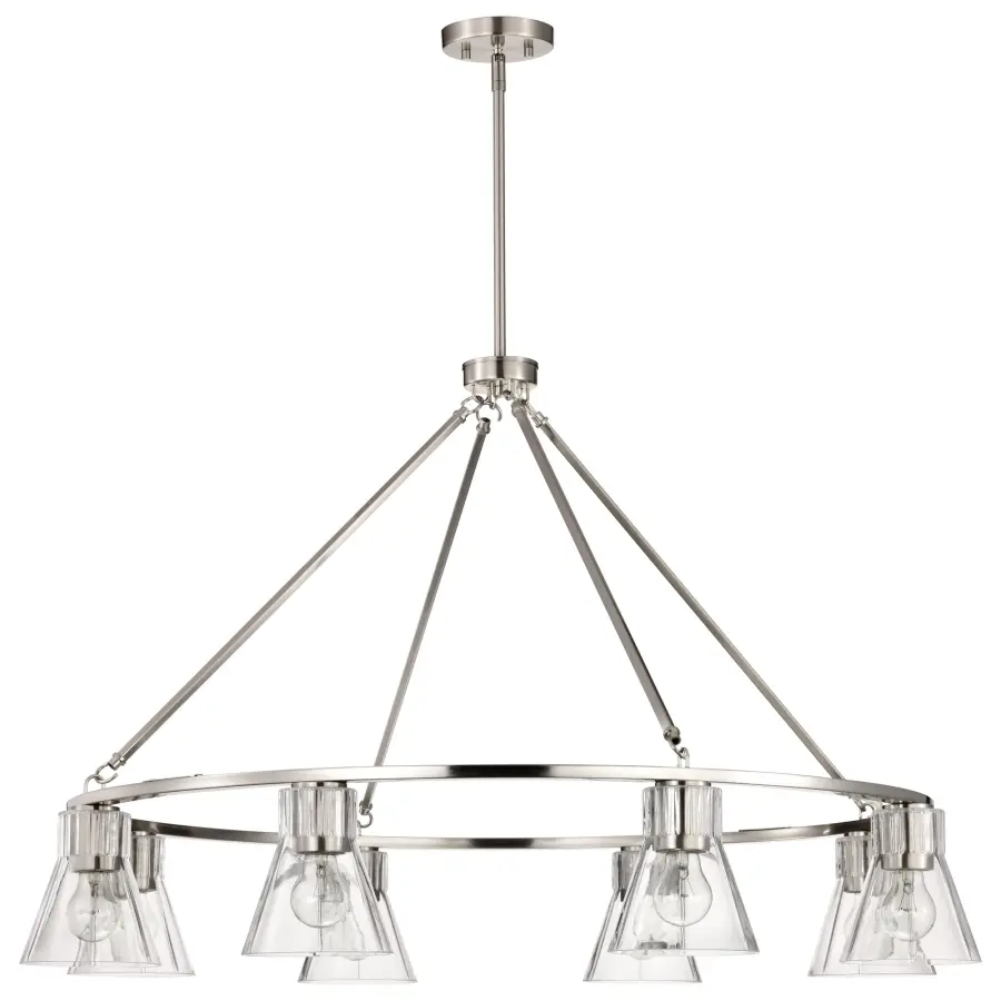 Gianna 8-Light Chandelier in Brushed Nickel with Clear Glass - Image 4