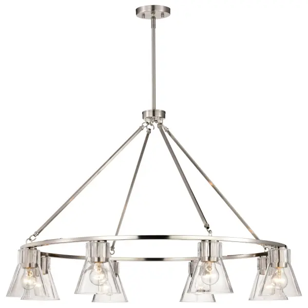 Gianna 8-Light Chandelier in Brushed Nickel with Clear Glass - Image 5