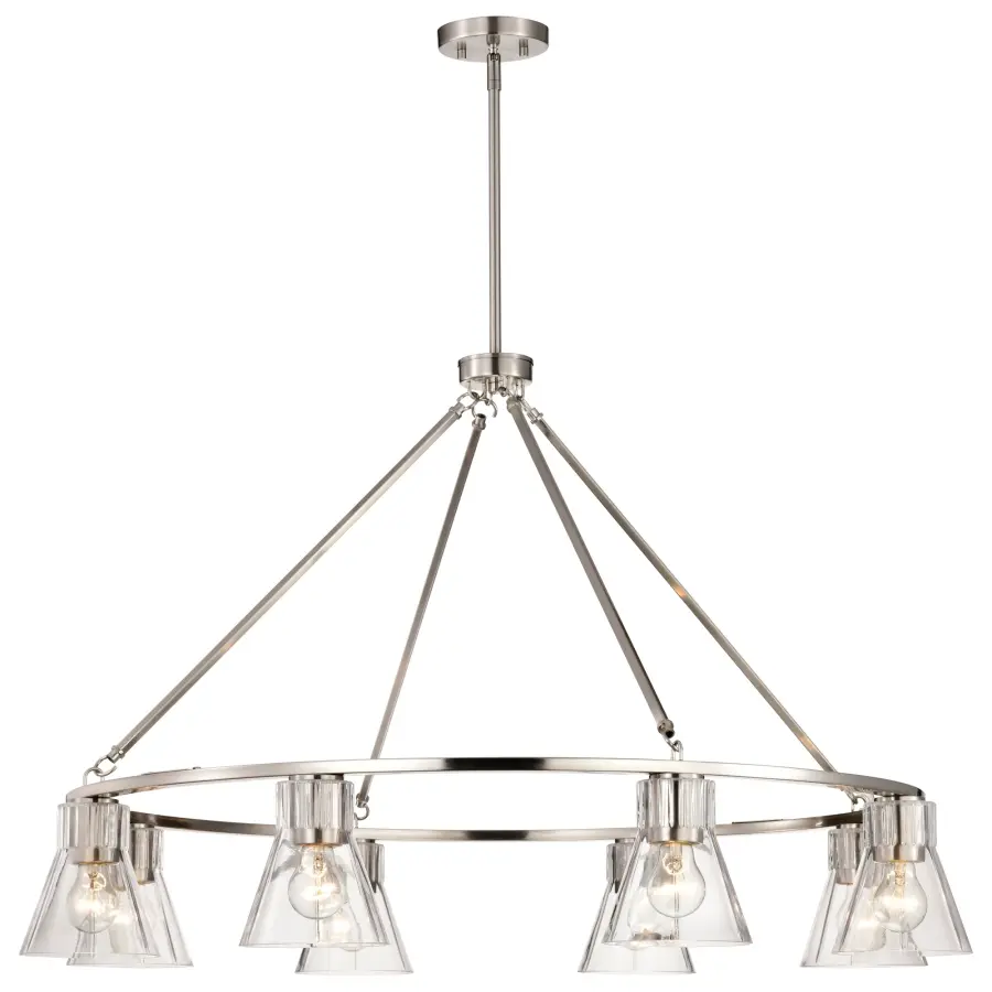 Gianna 8-Light Chandelier in Brushed Nickel with Clear Glass - Image 5