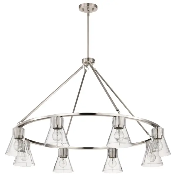 Gianna 8-Light Chandelier in Brushed Nickel with Clear Glass - Image 6