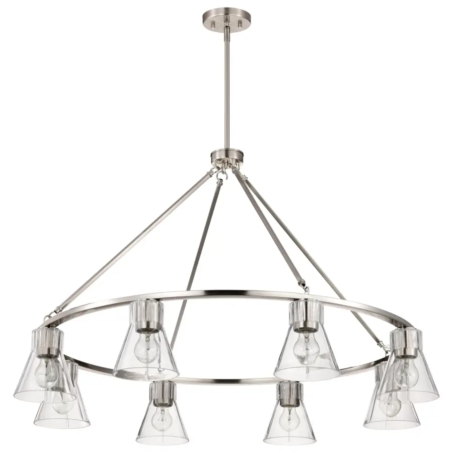 Gianna 8-Light Chandelier in Brushed Nickel with Clear Glass - Image 6