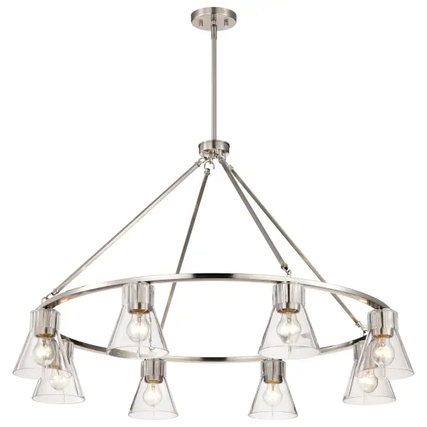 Gianna 8-Light Chandelier in Brushed Nickel with Clear Glass - Image 7