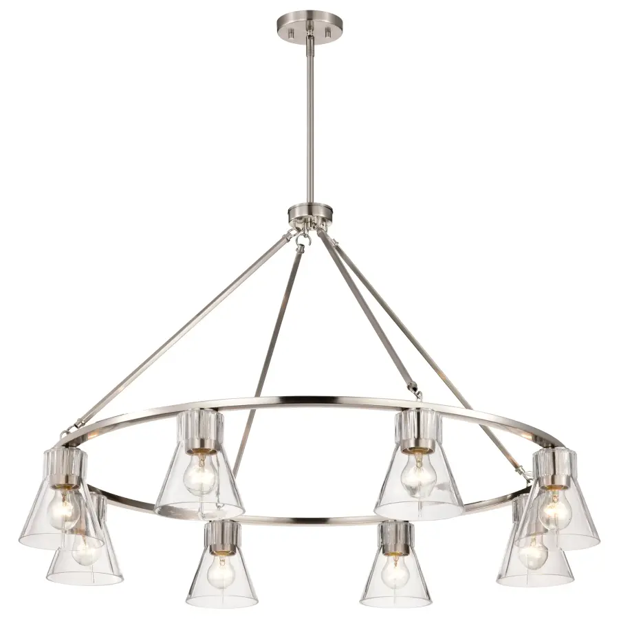 Gianna 8-Light Chandelier in Brushed Nickel with Clear Glass - Image 7