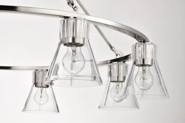 Gianna 8-Light Chandelier in Brushed Nickel with Clear Glass - Image 9