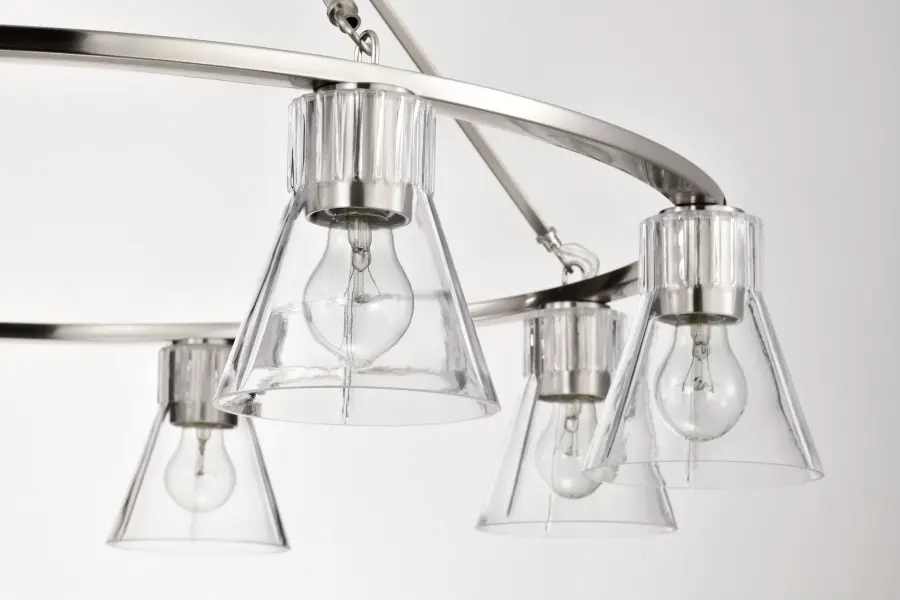 Gianna 8-Light Chandelier in Brushed Nickel with Clear Glass - Image 9