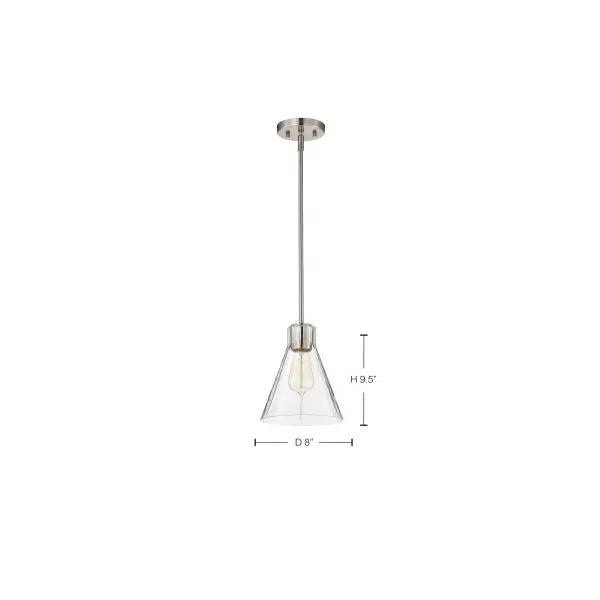 Gianna Mini Pendant in Brushed Nickel with Clear Glass - Image 1