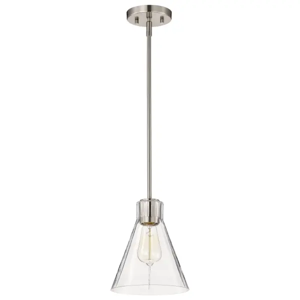 Gianna Mini Pendant in Brushed Nickel with Clear Glass - Image 2