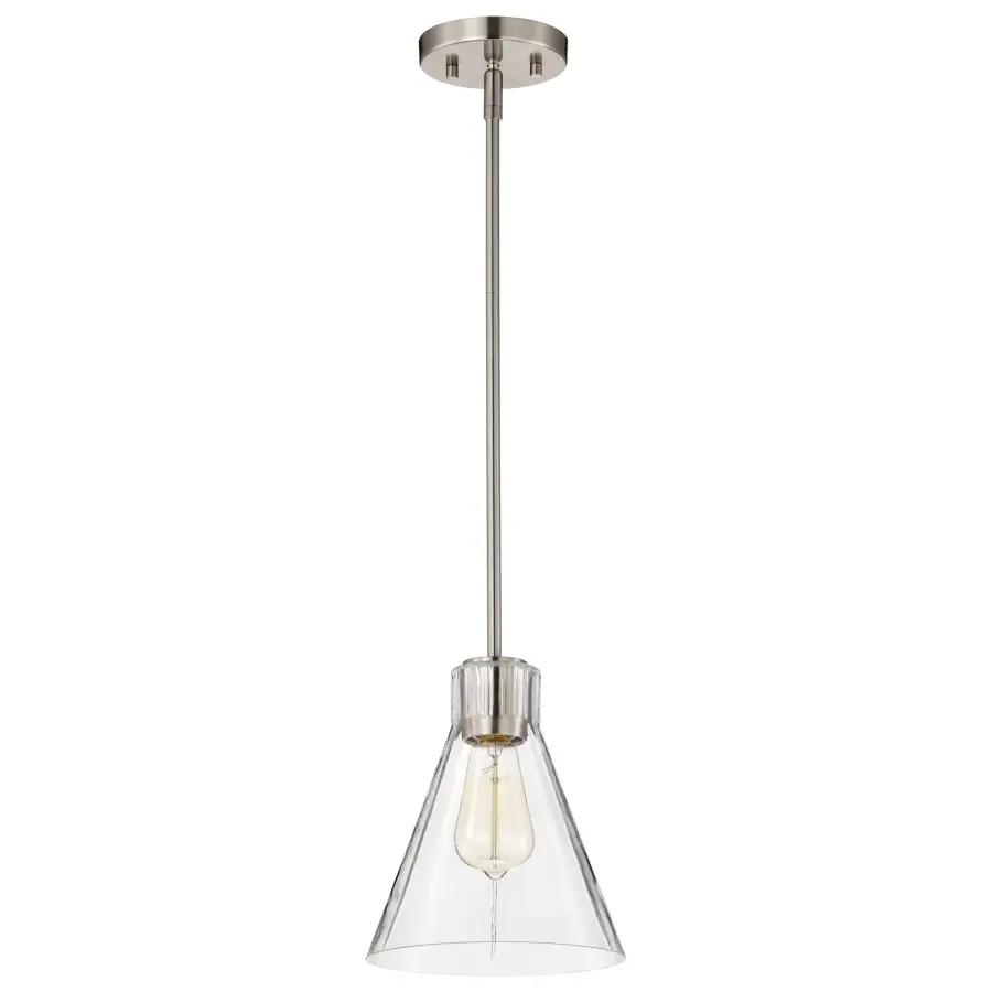 Gianna Mini Pendant in Brushed Nickel with Clear Glass - Image 2