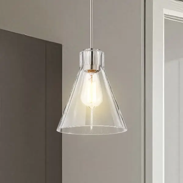 Gianna Mini Pendant in Brushed Nickel with Clear Glass - Image 14