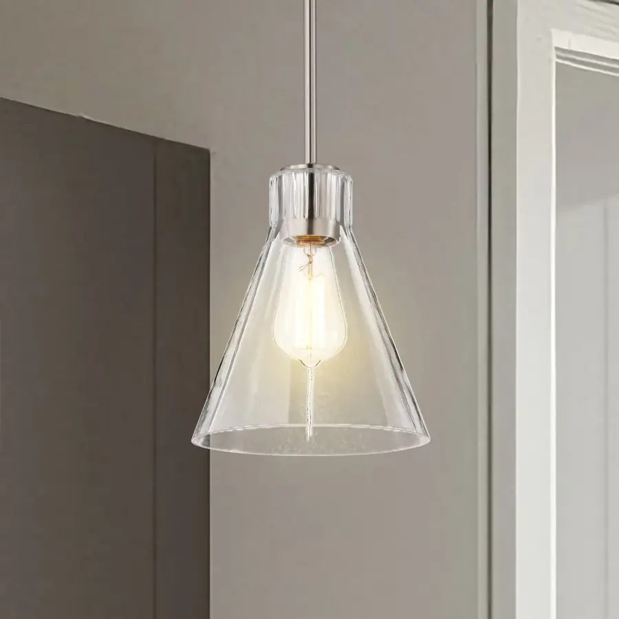 Gianna Mini Pendant in Brushed Nickel with Clear Glass - Image 14