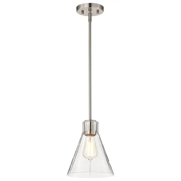 Gianna Mini Pendant in Brushed Nickel with Clear Glass - Image 3