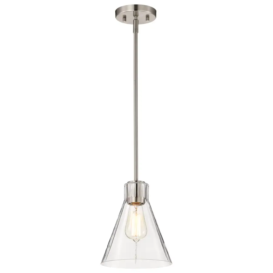 Gianna Mini Pendant in Brushed Nickel with Clear Glass - Image 3