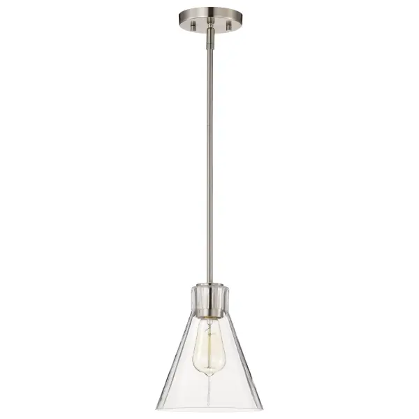Gianna Mini Pendant in Brushed Nickel with Clear Glass - Image 4