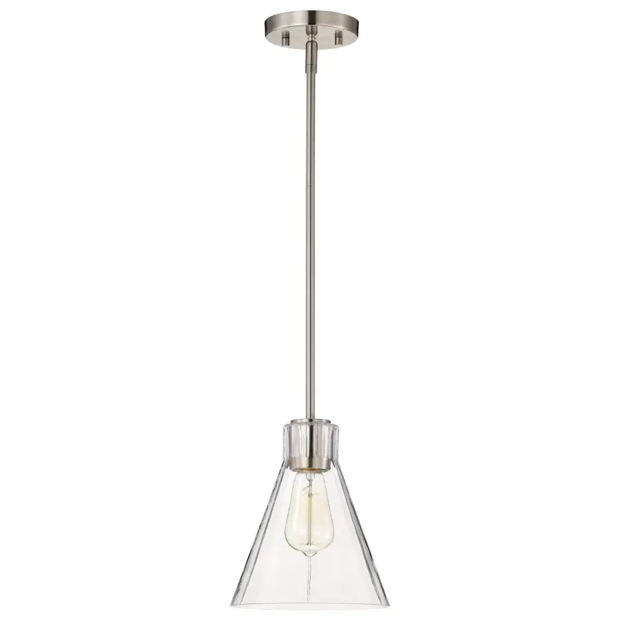 Gianna Mini Pendant in Brushed Nickel with Clear Glass - Image 4