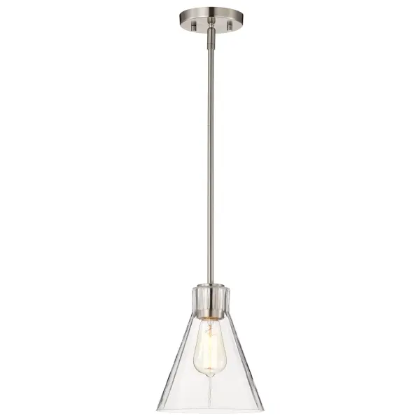 Gianna Mini Pendant in Brushed Nickel with Clear Glass - Image 5