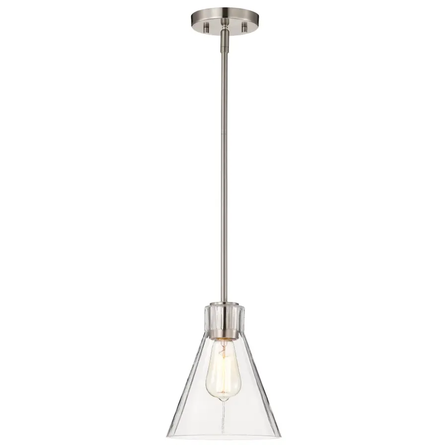 Gianna Mini Pendant in Brushed Nickel with Clear Glass - Image 5