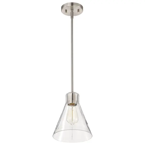 Gianna Mini Pendant in Brushed Nickel with Clear Glass - Image 6