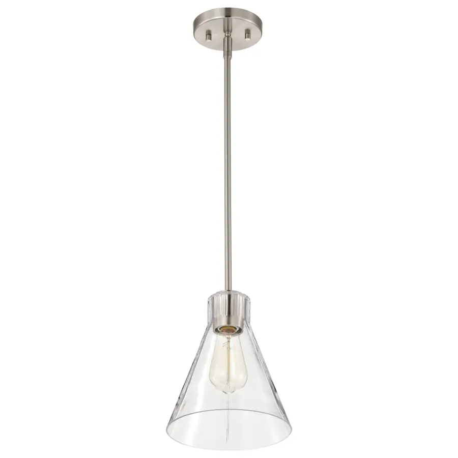 Gianna Mini Pendant in Brushed Nickel with Clear Glass - Image 6