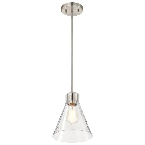 Gianna Mini Pendant in Brushed Nickel with Clear Glass - Image 7
