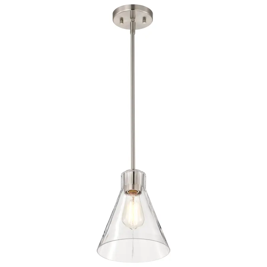 Gianna Mini Pendant in Brushed Nickel with Clear Glass - Image 7
