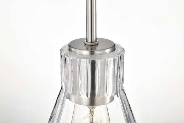 Gianna Mini Pendant in Brushed Nickel with Clear Glass - Image 9