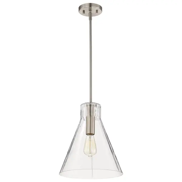 Gianna 1-Light Medium Pendant in Brushed Nickel with Clear Glass - Image 2