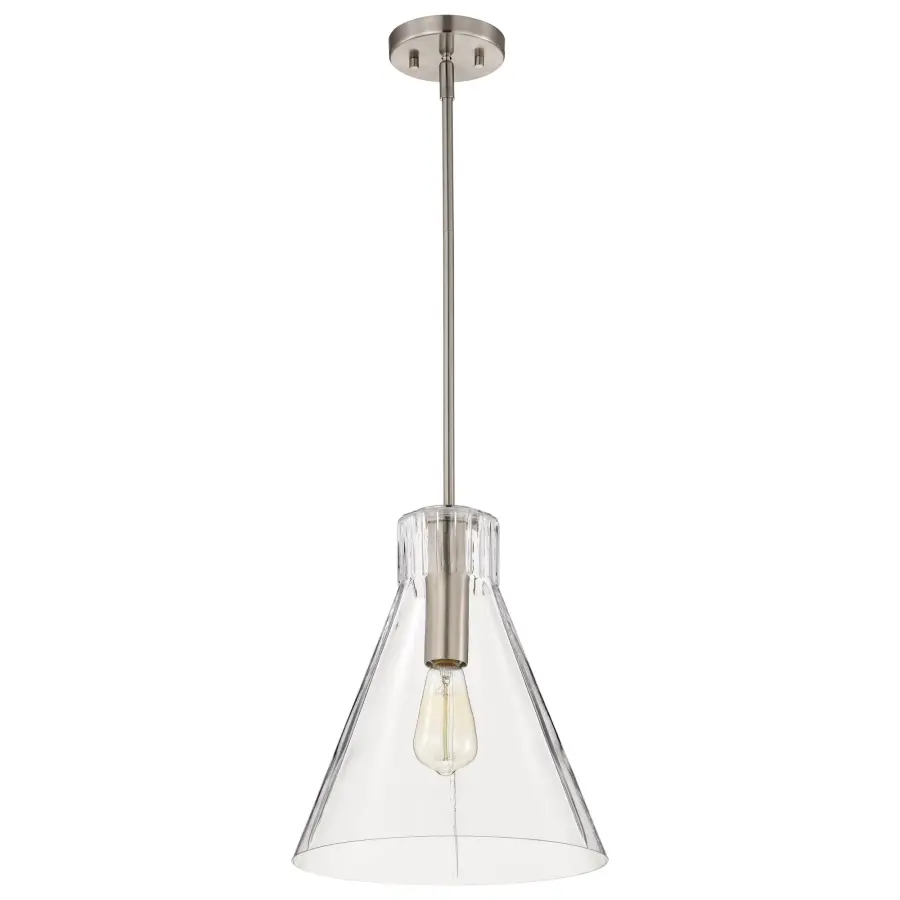 Gianna 1-Light Medium Pendant in Brushed Nickel with Clear Glass - Image 2