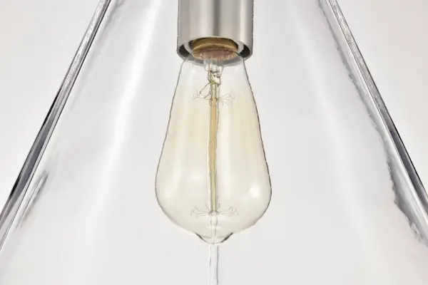 Gianna 1-Light Medium Pendant in Brushed Nickel with Clear Glass - Image 12