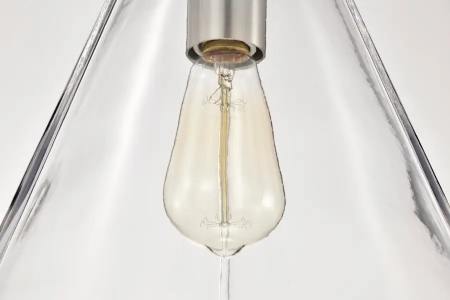 Gianna 1-Light Medium Pendant in Brushed Nickel with Clear Glass - Image 12