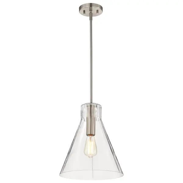 Gianna 1-Light Medium Pendant in Brushed Nickel with Clear Glass - Image 3