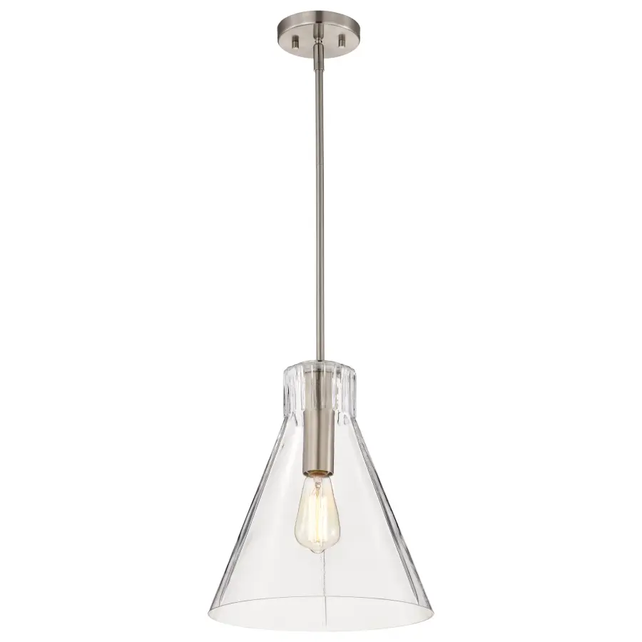Gianna 1-Light Medium Pendant in Brushed Nickel with Clear Glass - Image 3