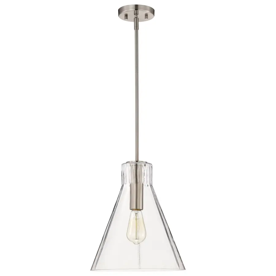 Gianna 1-Light Medium Pendant in Brushed Nickel with Clear Glass - Image 4