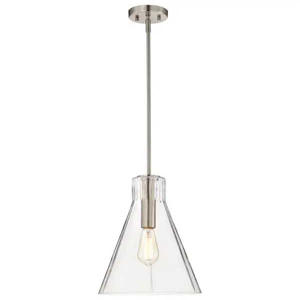 Gianna 1-Light Medium Pendant in Brushed Nickel with Clear Glass - Image 5