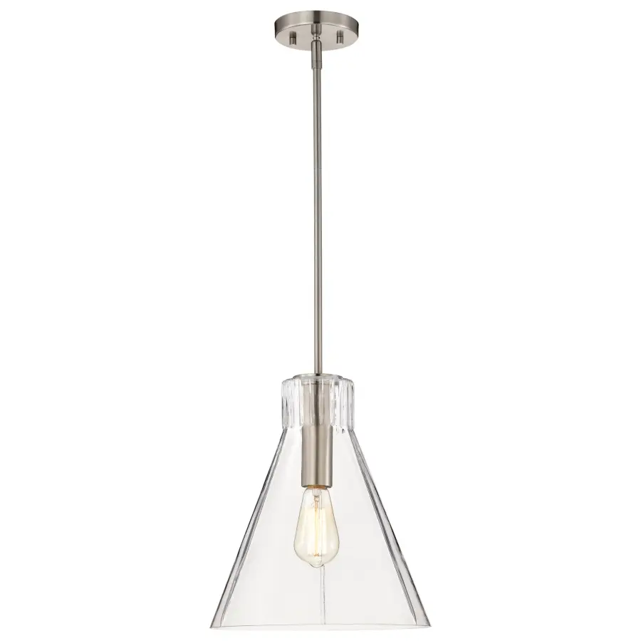 Gianna 1-Light Medium Pendant in Brushed Nickel with Clear Glass - Image 5