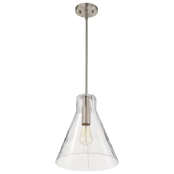 Gianna 1-Light Medium Pendant in Brushed Nickel with Clear Glass - Image 6