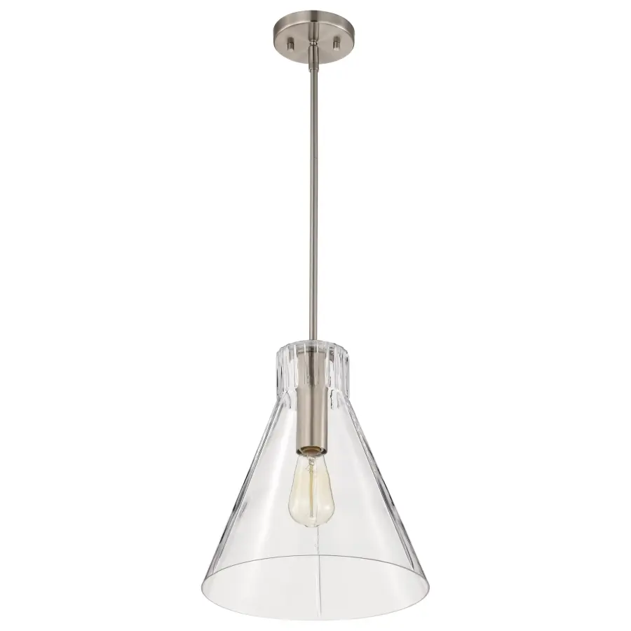 Gianna 1-Light Medium Pendant in Brushed Nickel with Clear Glass - Image 6