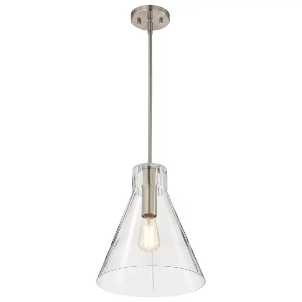 Gianna 1-Light Medium Pendant in Brushed Nickel with Clear Glass - Image 7