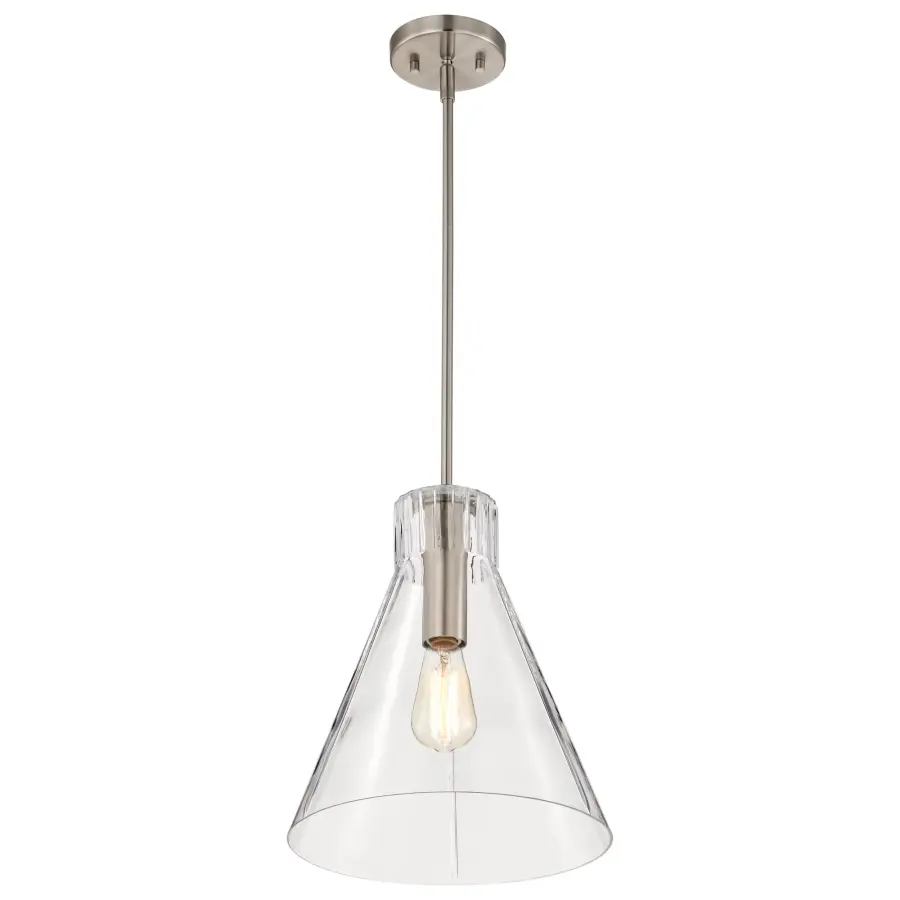 Gianna 1-Light Medium Pendant in Brushed Nickel with Clear Glass - Image 7