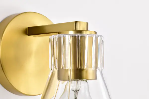 Gianna 1-Light Vanity in Vintage Brass with Clear Glass - Image 11