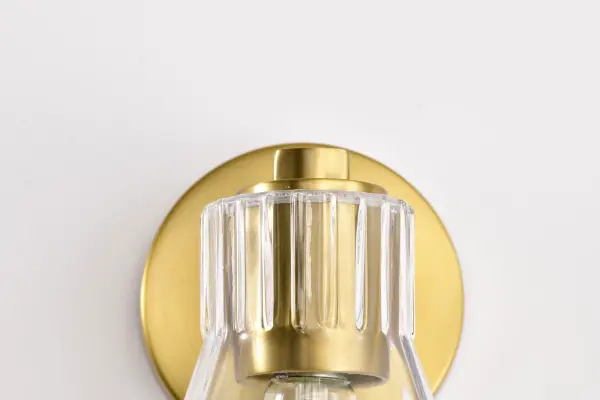 Gianna 1-Light Vanity in Vintage Brass with Clear Glass - Image 12