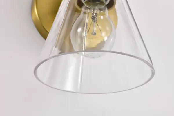 Gianna 1-Light Vanity in Vintage Brass with Clear Glass - Image 13