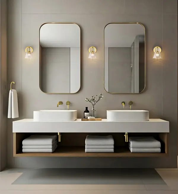 Gianna 1-Light Vanity in Vintage Brass with Clear Glass - Image 15