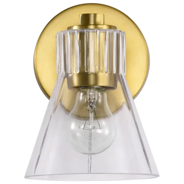 Gianna 1-Light Vanity in Vintage Brass with Clear Glass - Image 5