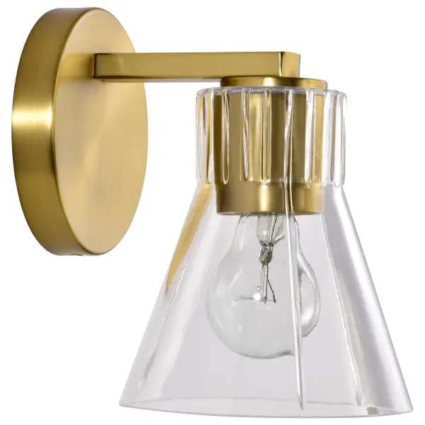 Gianna 1-Light Vanity in Vintage Brass with Clear Glass - Image 7