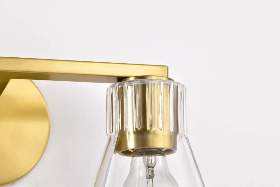 Gianna 2-Light Vanity in Vintage Brass with Clear Glass - Image 11