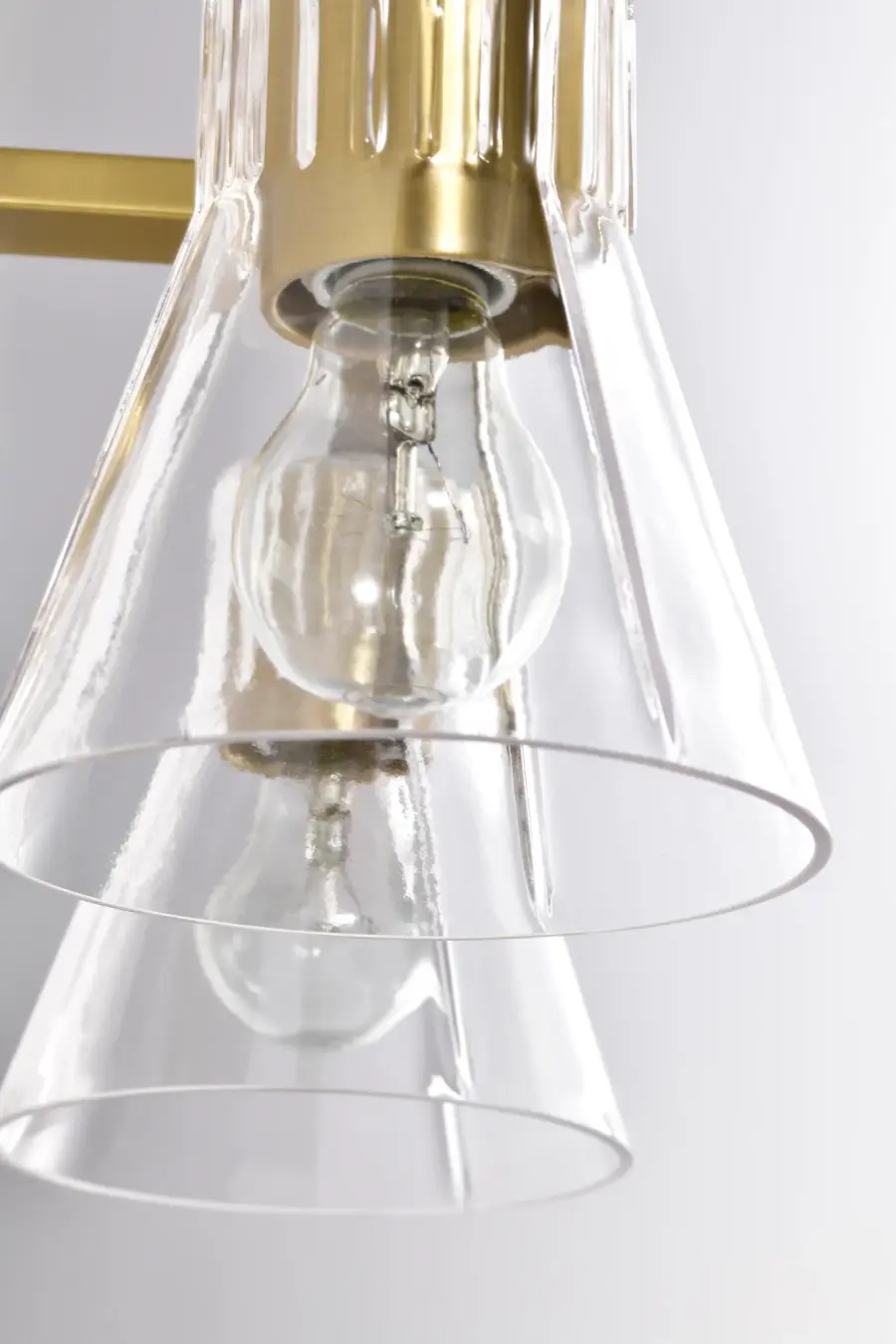 Gianna 2-Light Vanity in Vintage Brass with Clear Glass - Image 12